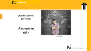 Interés
https://bit.ly/2U8J9Me
¿Qué sabemos
del tema?
¿Para qué es
útil?
 