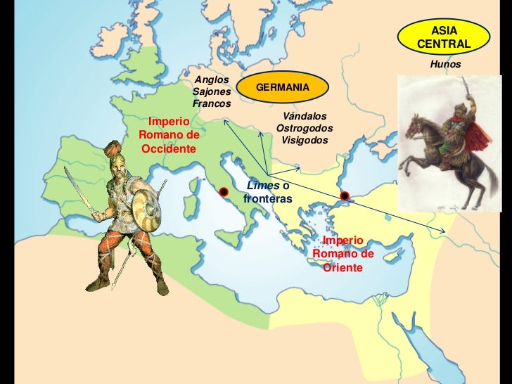 Mapa de imperio romano oriente y occidente