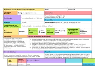 Planeacion de las semanas 1 y 2 de quinto grado | DOCX
