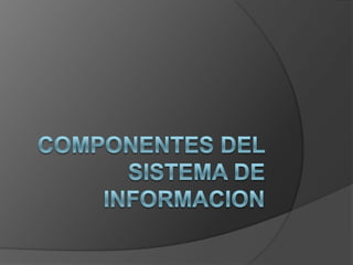 Componentes del sistema de informacion 