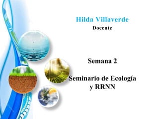 Semana 2
Seminario de Ecología
y RRNN
Hilda Villaverde
Docente
 
