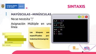 diferencias sintácticas entre python 2.x y 3.x -... Semana 2 Fundamentos de Python(Variables) | PDF