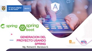 GENERACION DEL
PROYECTO USANDO
SPRING
Mg. Richard E. Mendoza G.
 