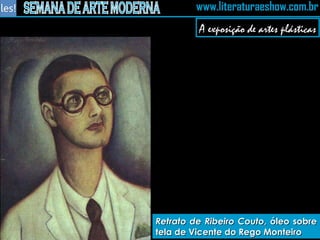 A exposição de artes plásticas Retrato de Ribeiro Couto , óleo sobre tela de Vicente do Rego Monteiro 