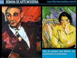 Telas da brasileira Anita Mal-fatti, com características ex-pressionistas. 