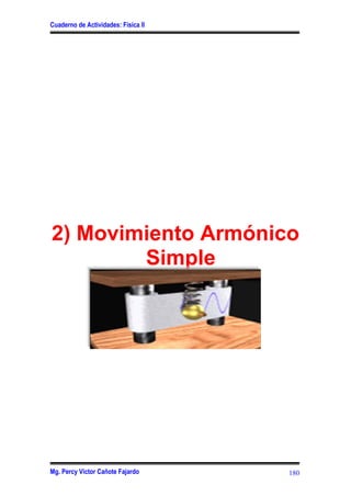 Cuaderno de Actividades: Física II
Mg. Percy Víctor Cañote Fajardo 180
2) Movimiento Armónico
Simple
 
