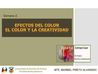 Universidad Autónoma de Sinaloa
Facultad de Arquitectura
MTE. MARIBEL PRIETO ALVARADO
Semana 2.
 