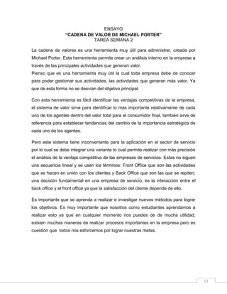 La cadena de valor de Michael Porter | DOCX