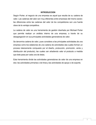 La cadena de valor de Michael Porter | DOCX