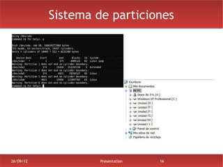 Sistema de particiones




26/09/12            Presentation   16
 