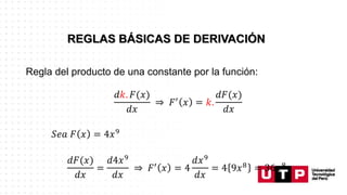 Regla del producto de una constante por la función:
 