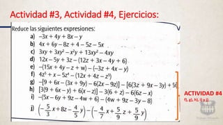 Actividad #3, Actividad #4, Ejercicios:
ACTIVIDAD #4
f), g), h), i) y j)
 