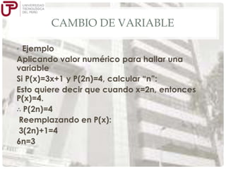CAMBIO DE VARIABLE
•

 
