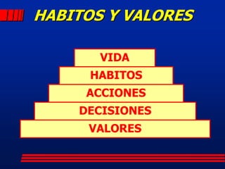 HABITOS Y VALORES

       VIDA
      HABITOS
     ACCIONES
    DECISIONES
     VALORES
 