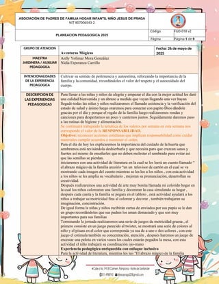 planeacion pedagogica para los grupos de prejardin y jardin | DOCX