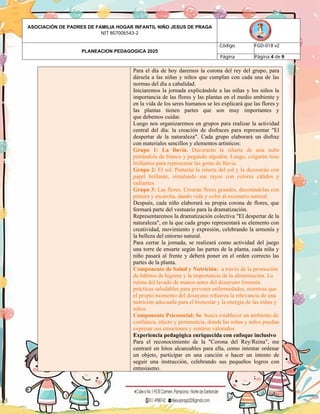 planeacion pedagogica para los grupos de prejardin y jardin | DOCX