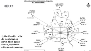 2) Planificación radial
de las ciudades a
partir de un punto
central, siguiendo
criterios astronómicos
 