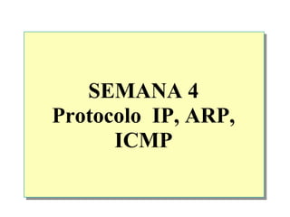 SEMANA 4
Protocolo IP, ARP,
ICMP
 