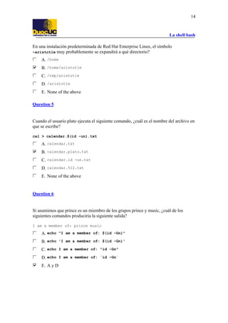 Semana 4 y 5 la shell bash guia de ejercicios resuelta | PDF