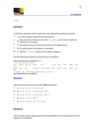 Semana 4 y 5 la shell bash guia de ejercicios resuelta | PDF