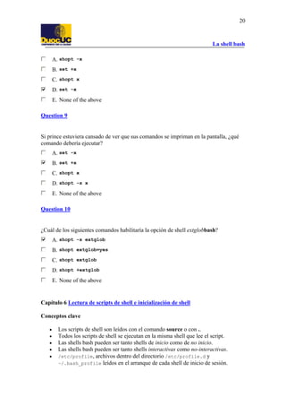 Semana 4 y 5 la shell bash guia de ejercicios resuelta | PDF