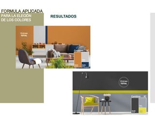 FORMULA APLICADA
PARA LA ELECIÓN
DE LOS COLORES
RESULTADOS
 