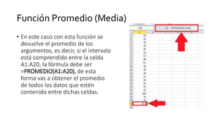 Funciones Matematicas y Estadisticas de Excel | PPTX