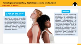 El Racismo “Científico”
Tema:Expresiones racistas y discriminación social en el siglo XXI
 