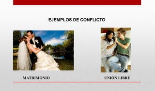 EJEMPLOS DE CONFLICTO
MATRIMONIO UNIÓN LIBRE
 