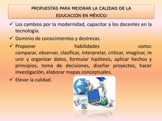 Como mejorar la calidad educativa en México | PPTX