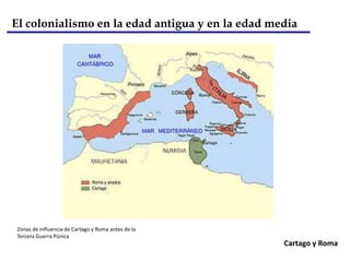 Colonias.  Estados “independientes” en pueblos que tenían cultura similar a la fenicia; como Cádiz, en España o Cartago, en ÁfricaFactorías feniciasFenicia