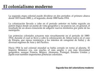 El colonialismo, un fenómeno globalTerritorios de la República Cartaginesa en 270 a. C. Cartago y Roma