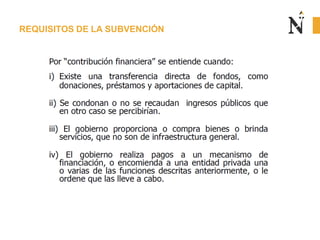 REQUISITOS DE LA SUBVENCIÓN
 