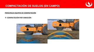 COMPACTACIÓN DE SUELOS (EN CAMPO)
PRINCIPALES EQUIPOS DE COMPACTACIÓN
❖ COMPACTACIÓN POR VIBRACIÓN
 