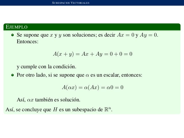 Espacios y Subespacios Vectoriales