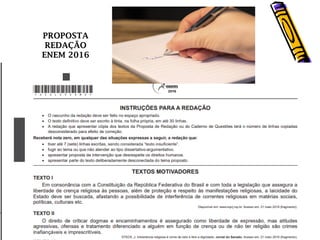 PROPOSTA
REDAÇÃO
ENEM 2016
 