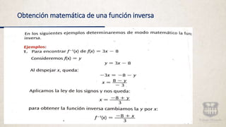 Obtención matemática de una función inversa
 