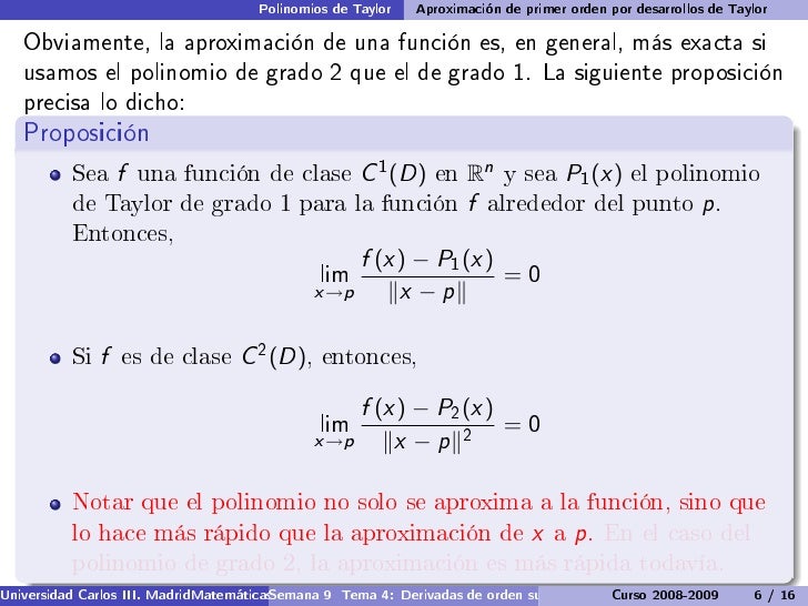 Polinomio De Taylor De Grado 2