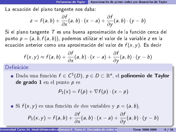 Polinomio De Taylor De Grado 2