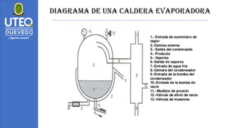 Diagrama de una caldera evaporadora
 