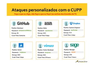 Faça o que eu digo, não faça o que eu faço! (as senhas dos Grandes deTI)
 