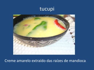 tucupiCreme amarelo extraído das raízes de mandioca.