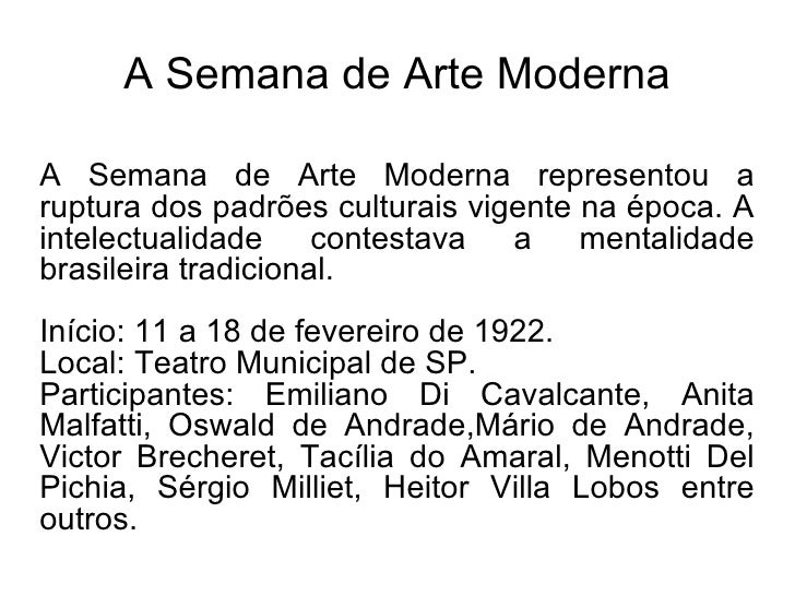 Mapa Mental Sobre Semana Da Arte Moderna