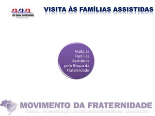 Visita às
      Famílias
    Assistidas
pelo Grupo da
 Fraternidade
 