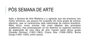 CANDIDO PORTINARI
Candido Portinari inicia sua formação artística na Escola Nacional de Belas Artes
(Enba), em 1919, onde ...