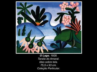 O Lago. 1928.
Tarsila do Amaral.
óleo sobre tela.
75,5 x 93 cm.
Coleção Particular.
 