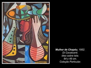 Mulher de Chapéu. 1952.
Di Cavalcanti.
óleo sobre tela.
64 x 49 cm.
Coleção Particular.
 