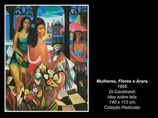 Mulheres, Flores e Arara.
1966.
Di Cavalcanti.
óleo sobre tela.
140 x 113 cm.
Coleção Particular.
 