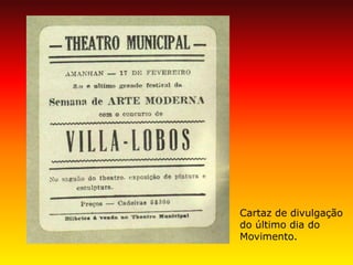 Cartaz de divulgação do último dia do Movimento.  