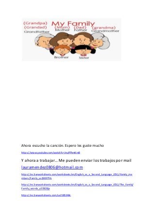 Ahora escucho la canción. Espero les guste mucho
https://www.youtube.com/watch?v=JnuPPhmKre8
Y ahora a trabajar… Me pueden...